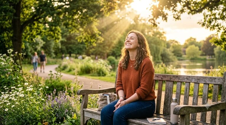 Person reflecting on personal growth and potential development journey